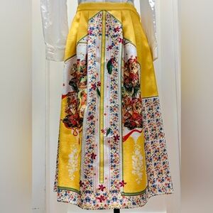 Vibrant Yellow and White Floral Dress